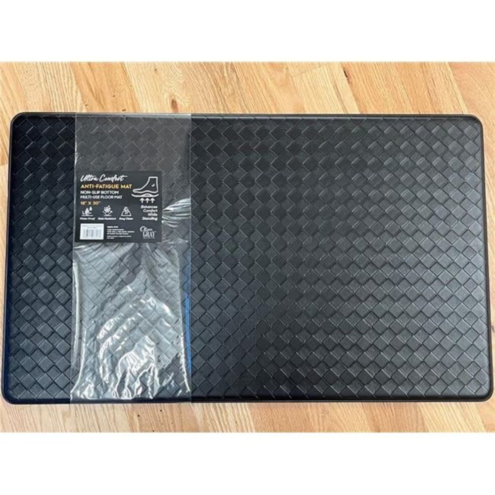 20 & 39 in. Anti-Fatigue Embossed Run Mat, Black